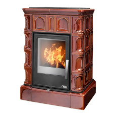 Kachlová kamna ABX Britania s výměníkem, kachlový sokl hnědá